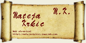 Mateja Krkić vizit kartica